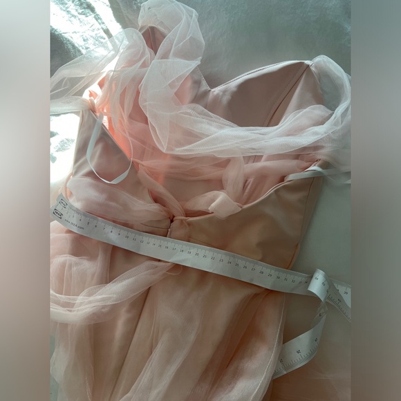 custom made bridesmaid dress pink maxi - Picture 3 of 11